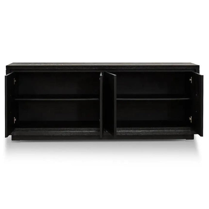 Calibre Furniture Bonnie 2m Wooden Buffet Unit - Textured Espresso Black