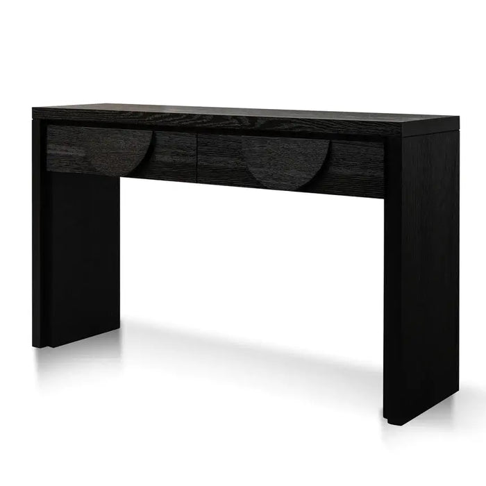 Calibre Furniture Bonnie 140cm Wooden Console Table with Drawers - Textured Espresso Black