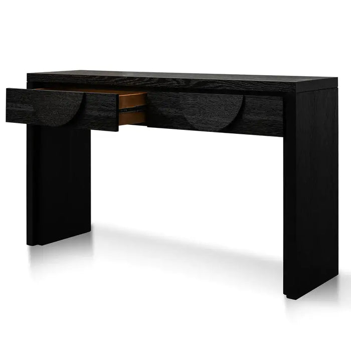 Calibre Furniture Bonnie 140cm Wooden Console Table with Drawers - Textured Espresso Black