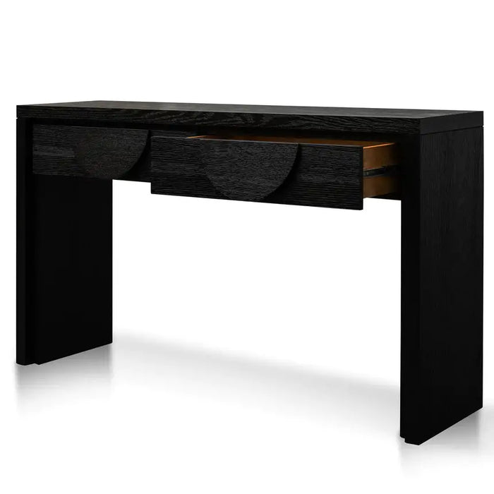 Calibre Furniture Bonnie 140cm Wooden Console Table with Drawers - Textured Espresso Black