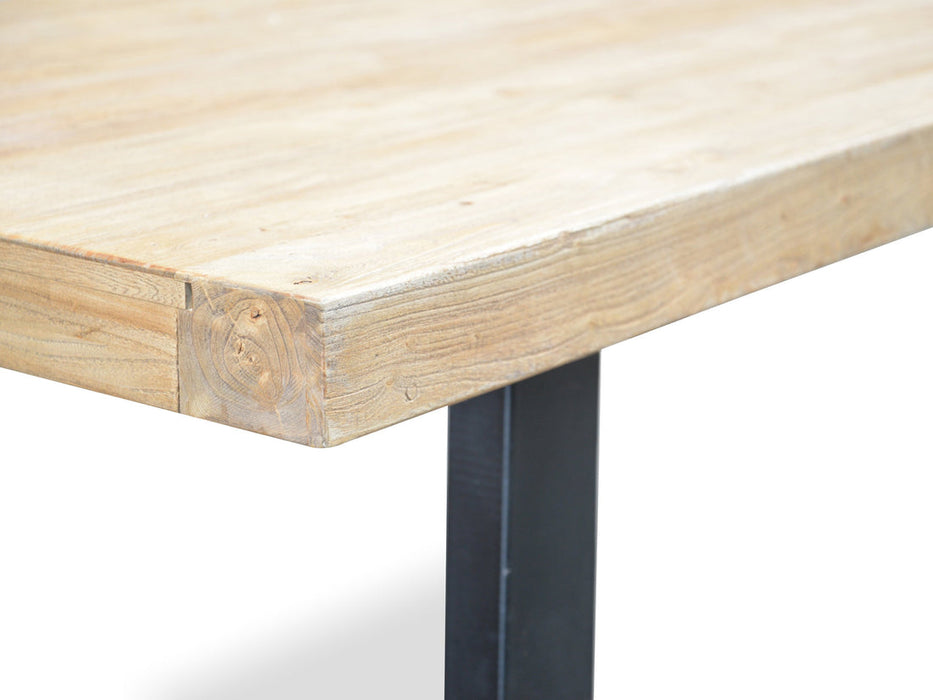 Calibre Furniture Edwin Reclaimed Elm Wood 2.4m Dining Table - Upgraded Top