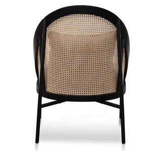 Calibre Furniture Elba Rattan Back Lounge Chair - Grey Seat and Black Frame