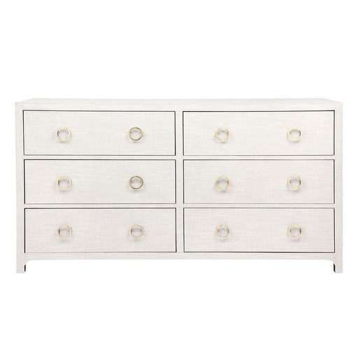 Cafe Lighting and Living Astley 6 Drawer Upholstered Chest - Natural