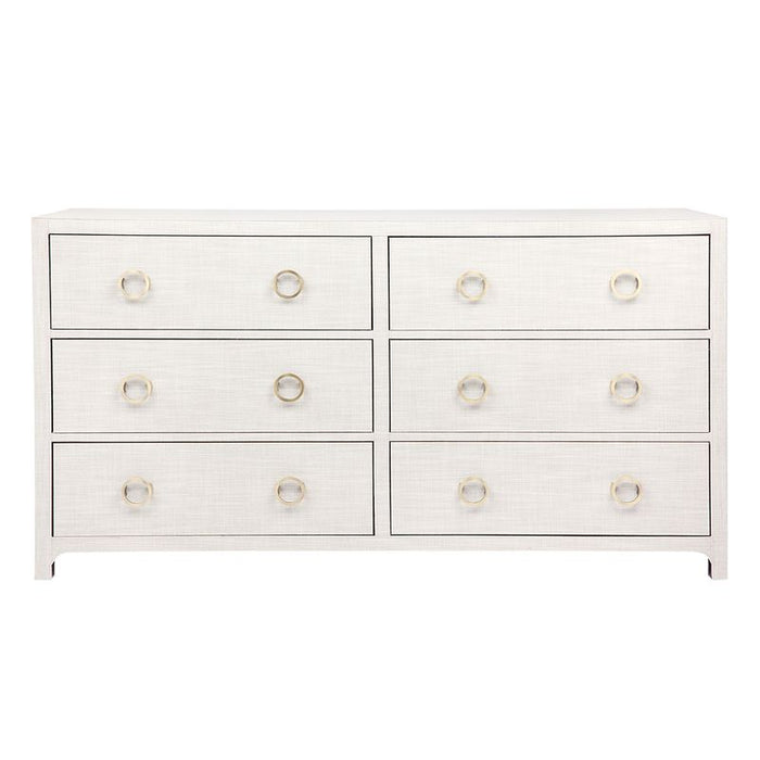 Cafe Lighting and Living Astley 6 Drawer Upholstered Chest - Natural