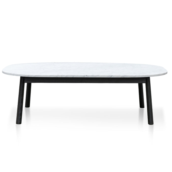 Calibre Furniture Hamilton 110cm Marble Coffee Table - Black Base