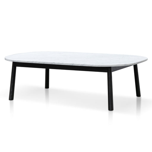 Calibre Furniture Hamilton 110cm Marble Coffee Table - Black Base