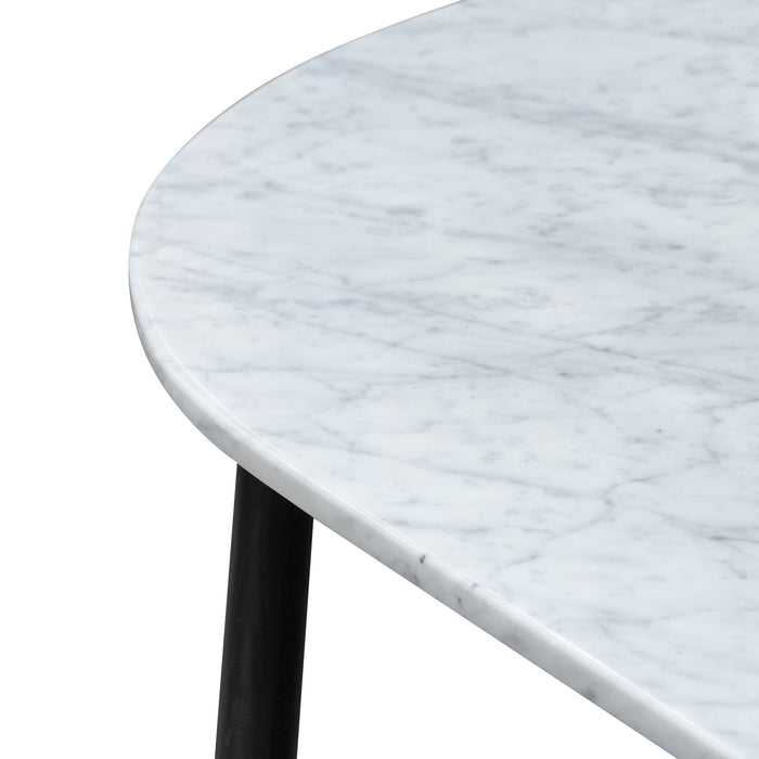 Calibre Furniture Hamilton 110cm Marble Coffee Table - Black Base