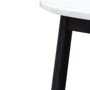 Calibre Furniture Hamilton 110cm Marble Coffee Table - Black Base