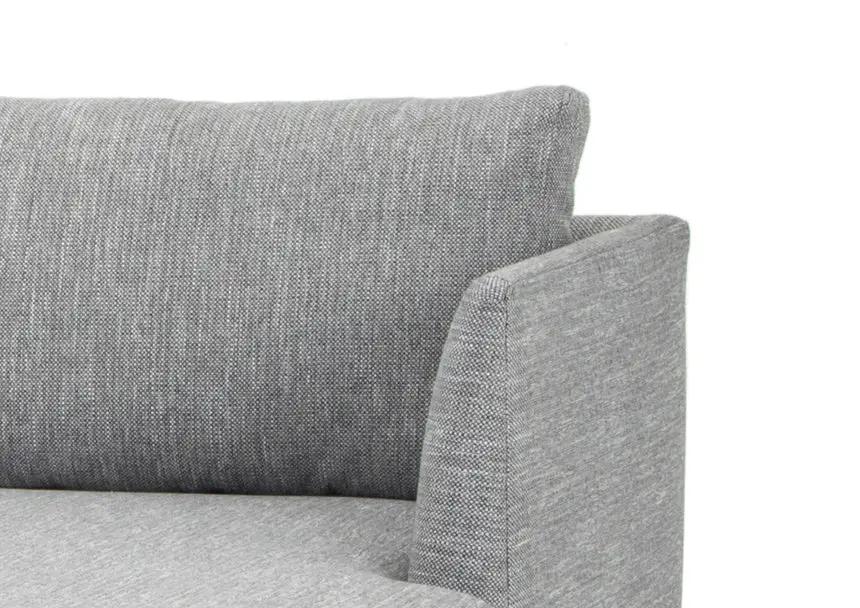 Calibre Furniture Denmark 3 Seater Right Chaise Fabric Sofa - Graphite Grey with Natural Legs