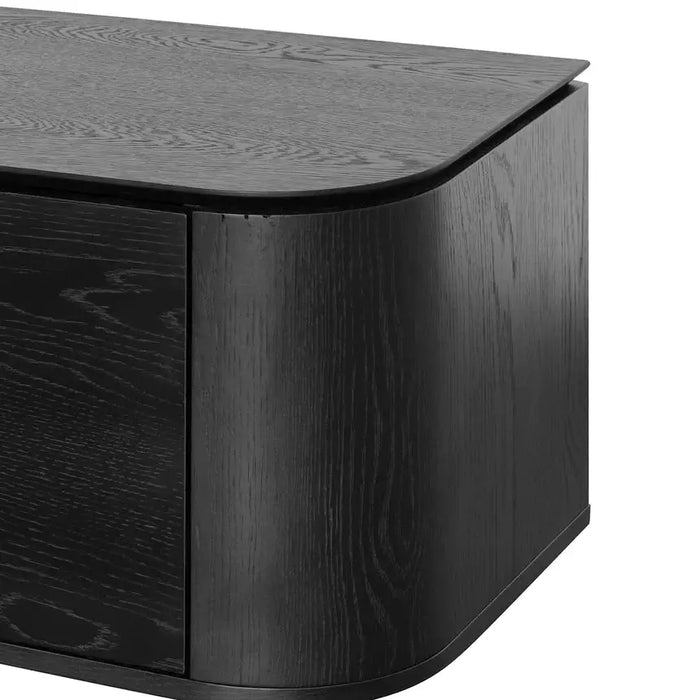 Calibre Furniture Curve 2.4m TV Entertainment Unit - Black Oak