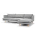 Calibre Furniture Denmark 3 Seater Right Chaise Fabric Sofa - Graphite Grey with Natural Legs