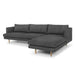 Calibre Furniture Denmark 3 Seater Fabric Sofa With Right Chaise - Metal Grey