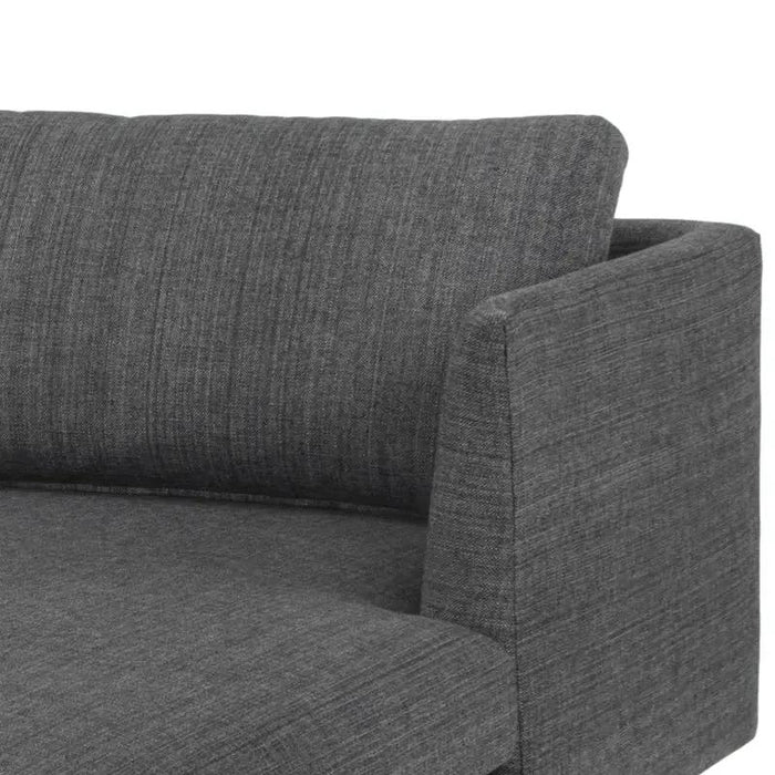 Calibre Furniture Denmark 3 Seater Fabric Sofa With Right Chaise - Metal Grey