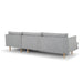 Calibre Furniture Denmark 3 Seater Right Chaise Fabric Sofa - Graphite Grey with Natural Legs