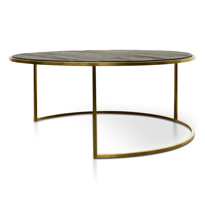 Calibre Furniture Alenzo Nested Coffee Table - Natural - Golden Base