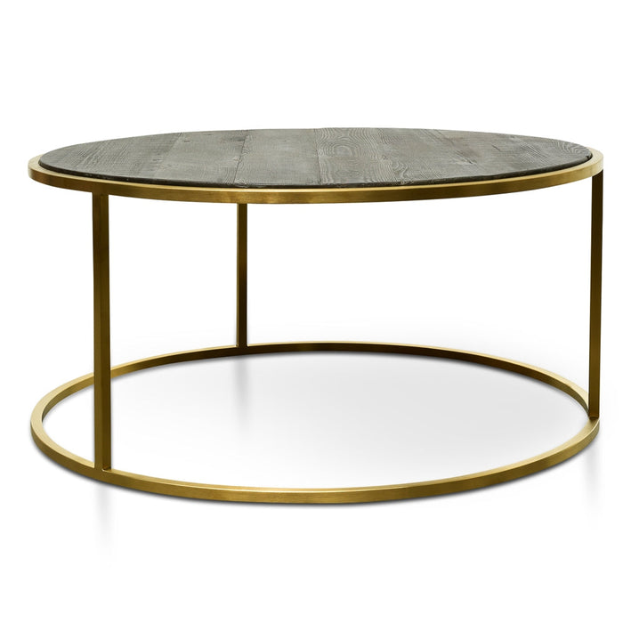 Calibre Furniture Alenzo Nested Coffee Table - Natural - Golden Base