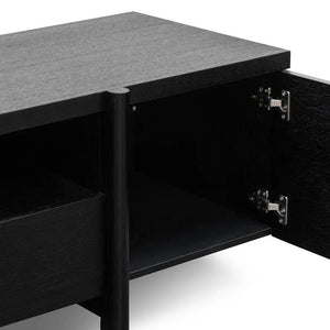Calibre Furniture New York Lowline 2.1m Wooden TV Entertainment Unit - Black Oak
