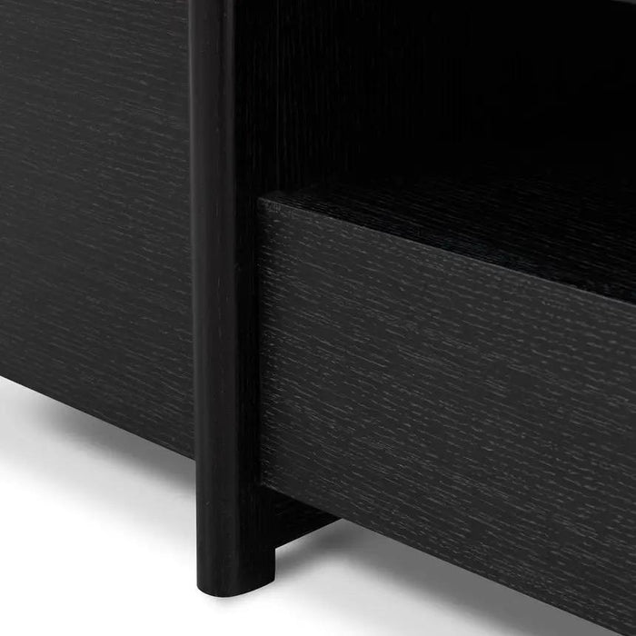 Calibre Furniture New York Lowline 2.1m Wooden TV Entertainment Unit - Black Oak