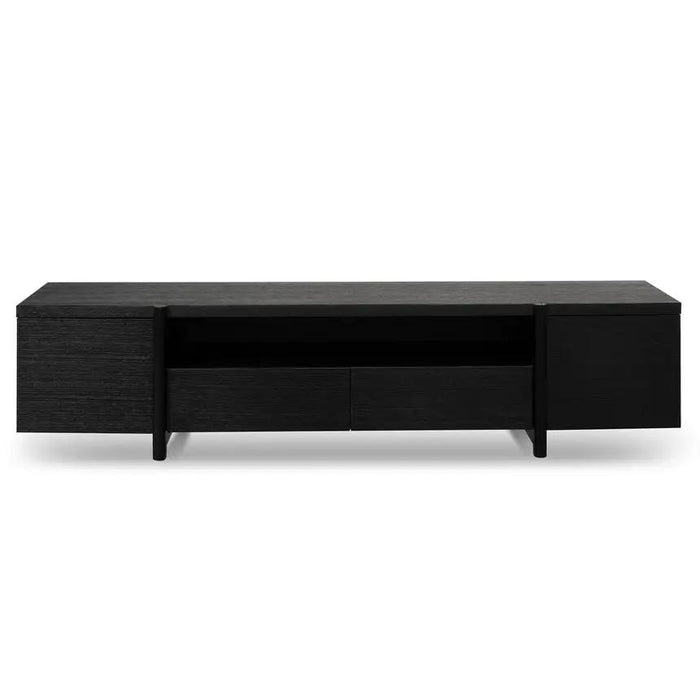 Calibre Furniture New York Lowline 2.1m Wooden TV Entertainment Unit - Black Oak