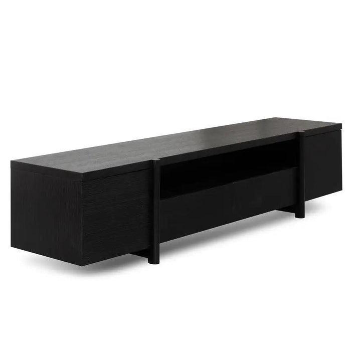 Calibre Furniture New York Lowline 2.1m Wooden TV Entertainment Unit - Black Oak