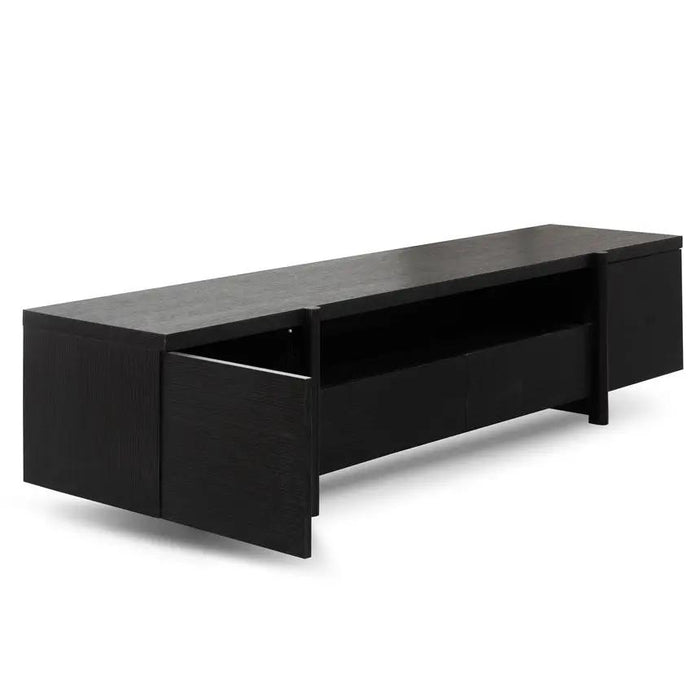 Calibre Furniture New York Lowline 2.1m Wooden TV Entertainment Unit - Black Oak