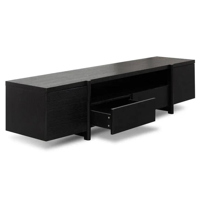 Calibre Furniture New York Lowline 2.1m Wooden TV Entertainment Unit - Black Oak