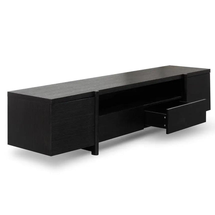 Calibre Furniture New York Lowline 2.1m Wooden TV Entertainment Unit - Black Oak