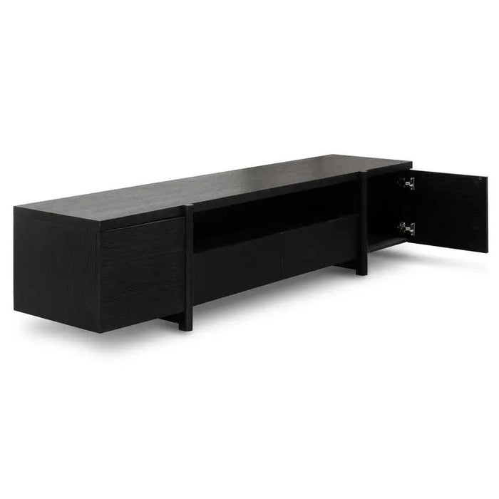 Calibre Furniture New York Lowline 2.1m Wooden TV Entertainment Unit - Black Oak
