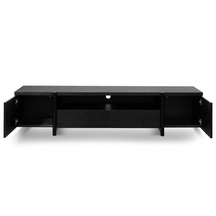 Calibre Furniture New York Lowline 2.1m Wooden TV Entertainment Unit - Black Oak